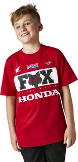 Dětské triko Fox Yth Honda Ss Tee - Flame Red Velikost: YL
