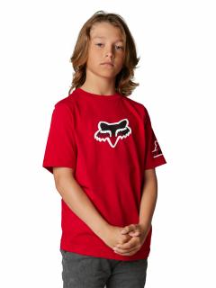 Dětské triko Fox Yth Vizen Ss Tee - Flame Red Velikost: YL