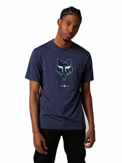 Pánské triko Fox Nuklr Ss Tech Tee - Heather Deep Cobalt Velikost: L