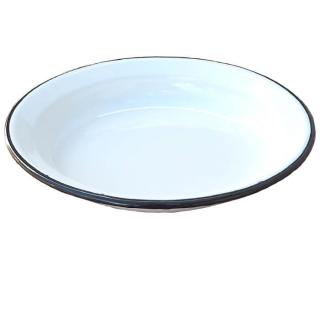 Smaltovaný talíř 28 cm Bílý (Smaltovaný hluboký talíř 28 cm Bílý)