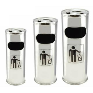 Souprava 3 odpadkových košů INOX 22 cm, 24 cm, 26 cm (Souprava 3 odpadkových košů INOX, průměr 22 cm, průměr 24 cm a průměr 26 cm)