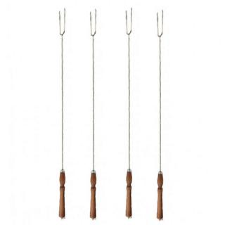Vidličky na opékání 90 cm, 4 ks NEREZ (Vidlička na opékání s dřevěnou rukojetí 90 cm, 4 ks NEREZ)