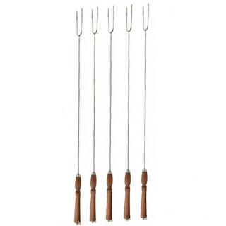 Vidličky na opékání 90 cm, 5 ks NEREZ (Vidlička na opékání s dřevěnou rukojetí 90 cm, 5 ks NEREZ)