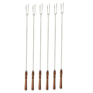 Vidličky na opékání 90 cm, 6 ks NEREZ (Vidlička na opékání s dřevěnou rukojetí 90 cm, 6 ks NEREZ)