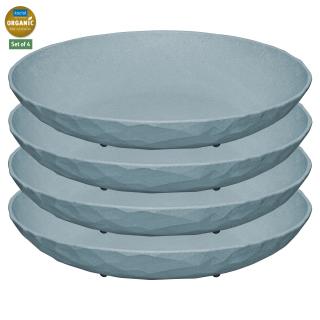 Sada 4 hlubokých talířů CLUB PLATE M ORGANIC KOZIOL (Barva-květina modrá)