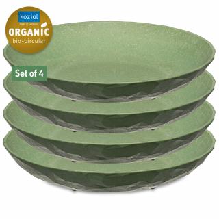 Sada 4 hlubokých talířů CLUB PLATE M ORGANIC KOZIOL (barva-listová zeleň)