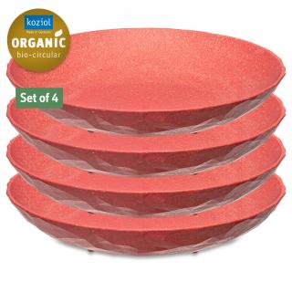 Sada 4 hlubokých talířů CLUB PLATE M ORGANIC KOZIOL (barva-přírodní korál)