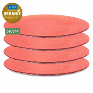 Sada 4 plochých talířů CLUB PLATE L ORGANIC KOZIOL (Barva-přírodní korál)