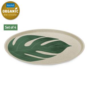 Sada 4 talířů 25,5cm Organic bio-circular KOZIOL (Barva-zelená, písková)