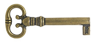 Klíč pro rozvorový zámek (povrchová úprava mosazná patina), l=65mm
