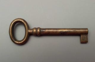 Klíč pro truhlový zámek (povrchová úprava antická mosaz), l=69mm