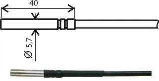 Pt1000TG8/E teplotní sonda, kabel 1 m, SN104E