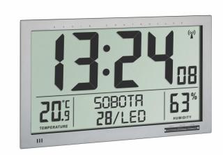 TFA 60.4517.54 nástěnné DCF hodiny s teploměrem a vlhkoměrem velikost XL