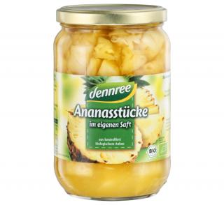 Ananas kousky ve vlastní šťávě 685 g BIO DENNREE