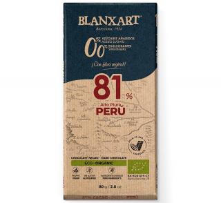 Čokoláda 81% Peru neslazená 80 g BIO BLANXART