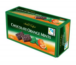 Čokoládové plátky pomeranč-máta 200 g Maitre Truffout