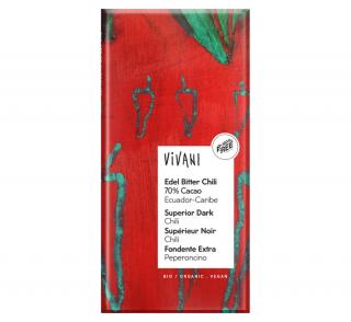 Hořká čokoláda chilli 100 g BIO VIVANI