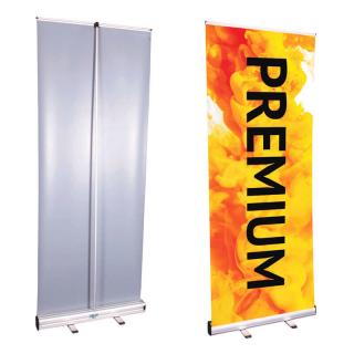 ROLL UP přenosný banner 85x200 cm (Jednoduchý vysouvací banner s kvalitním digitálním potiskem je ideálním doplňkem veletržního či výstavního stánku)