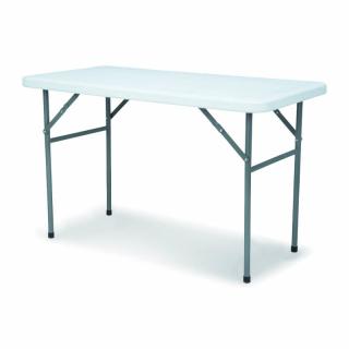 Skládací catering stůl 122x61cm (Menší verze našeho populárního vysoce kvalitního multifunkčního stolu s plastovou deskou a skládacími ocelovými nohami)