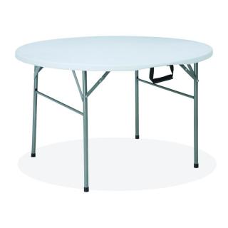 Skládací catering stůl kulatý 120cm (Vysoce kvalitní multifunkční stůl s plastovou deskou a skládacími ocelovými nohami)