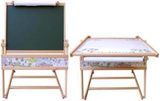 Dětská dřevěná tabule + stolek magnetická