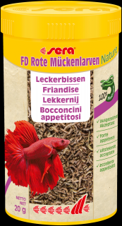 Sera FD Mückenlarven - patentky 250 ml (Sera FD Bloodworms Nature 250ml - larvy pakomárů)