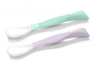 Baby Ono Flexibilní lžičky 6m+ 2ks barva: tyrkysová a fialová