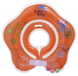 Baby Ring koupací kruh kolem krku - koupání miminek od narození barva: oranžová, velikost: malý 0-24 měs. (3-15kg)