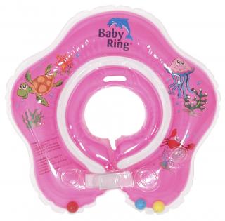 Baby Ring koupací kruh kolem krku - koupání miminek od narození barva: růžová, velikost: střední 3-36měs. (6-36kg)