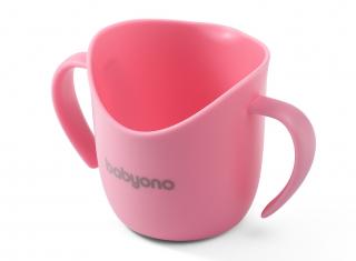 BabyOno ergonomický tréninkový hrneček s oušky Flow 6m+ barva: růžový