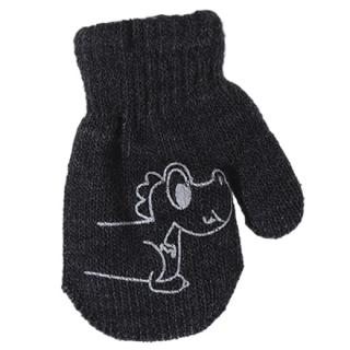 BeSnazzy pletené dětské rukavičky zateplené s obrázkem - chlapecké velikost: 10cm, vzor: tmavě šedé