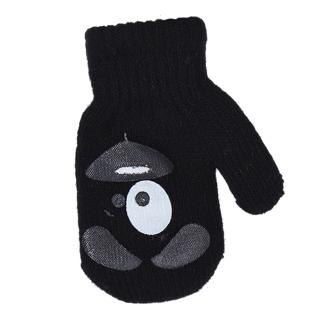 BeSnazzy pletené dětské rukavičky zateplené s obrázkem - chlapecké velikost: 12cm, vzor: černé
