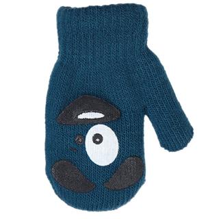 BeSnazzy pletené dětské rukavičky zateplené s obrázkem - chlapecké velikost: 12cm, vzor: petrolejové