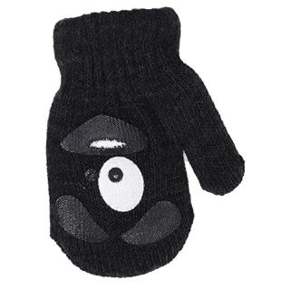 BeSnazzy pletené dětské rukavičky zateplené s obrázkem - chlapecké velikost: 12cm, vzor: tmavě šedé
