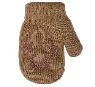 BeSnazzy pletené dětské rukavičky zateplené s obrázkem - dívčí velikost: 10cm, vzor: hnědé