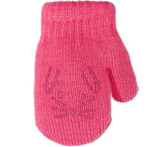 BeSnazzy pletené dětské rukavičky zateplené s obrázkem - dívčí velikost: 10cm, vzor: tmavě růžové