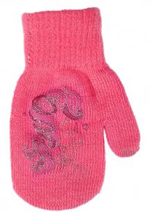BeSnazzy pletené dětské rukavičky zateplené s obrázkem - dívčí velikost: 12cm, vzor: tmavě růžové