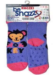 BeSnazzy protiskluzové ponožky pro zdravé lezení a první krůčky froté - dívčí velikost: 15-17 (9-10cm), vzor: modré