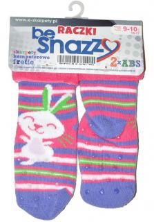 BeSnazzy protiskluzové ponožky pro zdravé lezení a první krůčky froté - dívčí velikost: 15-17 (9-10cm), vzor: růžové-proužky