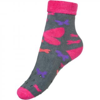 BeSnazzy protiskluzové ponožky pro zdravé lezení a první krůčky froté - dívčí velikost: 15-17 (9-10cm), vzor: šedé