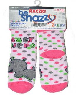 BeSnazzy protiskluzové ponožky pro zdravé lezení a první krůčky froté - dívčí velikost: 15-17 (9-10cm), vzor: světlerůžové