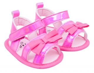 YO Capáčky, sandálky lesklé s mašličkou 6-12m barva: růžová