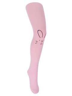 Yo dětské dívčí punčocháče s králíčkem z mikrovlákna 40 DEN barva: pudrově růžová, velikost: 104-110