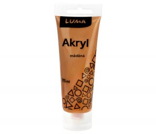 Barvy akrylové 75ml,  METAL měděná LUMA