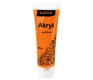 Barvy akrylové 75ml, oranžová LUMA