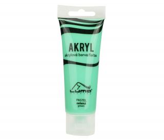 Barvy akrylové 75ml,  PASTEL zelená LUMA