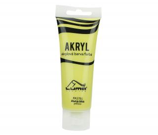 Barvy akrylové 75ml,  PASTEL žlutá LUMA