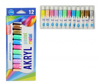 Barvy  akrylové METAL + PASTEL sada LUMA 12 barev 12ml