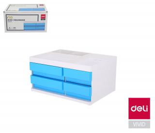 Box zásuvkový RIO 4 zásuvky DELI EZ25030 modrý