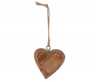 Dekorace k zavěšení dřevěná - 6cm srdce